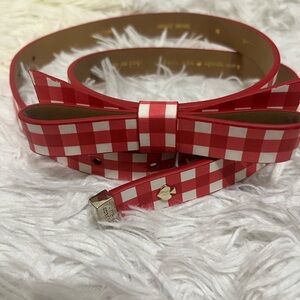 Kate Spade Red Gingham Bow Belt